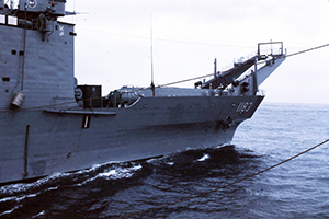 High-line personal transfer at Sea